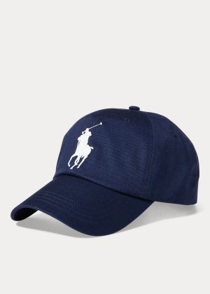 Czapki Ralph Lauren Big Pony Chino Baseball Cap Męskie Granatowe | SLRE2300