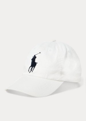 Czapki Ralph Lauren Big Pony Chino Baseball Cap Męskie Białe | MGBK1453