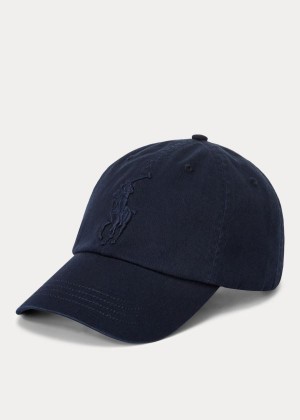 Czapki Ralph Lauren Big Pony Chino Cap Męskie Granatowe | STTF0661