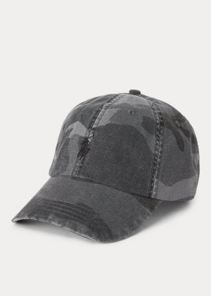 Czapki Ralph Lauren Camo Canvas Ball Cap Męskie Szare Camo | CXSF1427