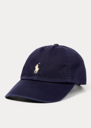 Czapki Ralph Lauren Cotton Chino Baseball Cap Męskie Granatowe | SDYB0561