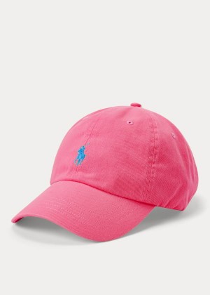 Czapki Ralph Lauren Cotton Chino Neon Ball Cap Damskie Różowe | ZVGQ1751