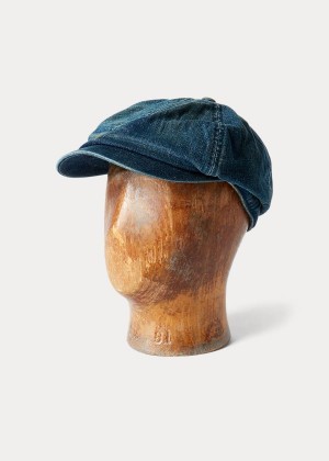 Czapki Ralph Lauren Denim NewsBoys' Cap Męskie Indygo | QGCA2421