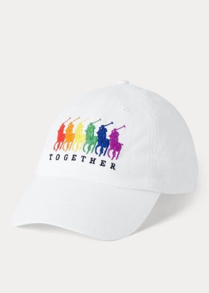 Czapki Ralph Lauren Pride Chino Ball Cap Męskie Białe | JDEY6046