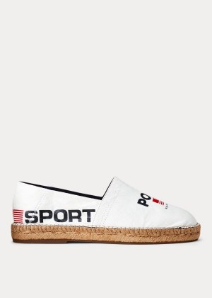 Espadryle Ralph Lauren Polo Sport Espadrille Męskie Białe Granatowe | ZGVM7635