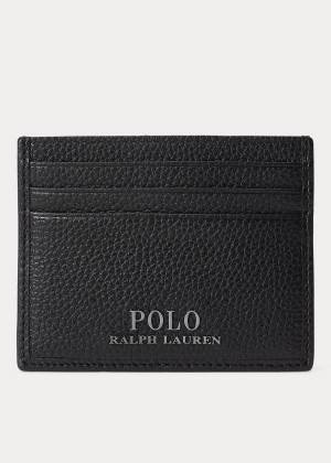 Etui na Karty Ralph Lauren Pebbled Leather Card Case Męskie Czarne | NYJA1697