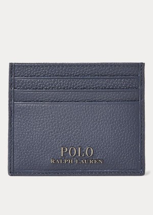 Etui na Karty Ralph Lauren Pebbled Leather Card Case Męskie Granatowe | TTJT5181