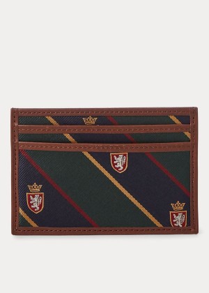 Etui na Karty Ralph Lauren Repp Tie Card Case Męskie Brązowe | SRXW7079