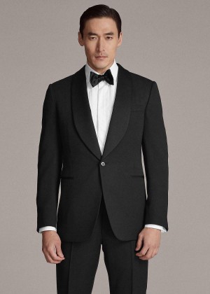 Garnitury Ralph Lauren Gregory Handmade Shawl Tuxedo Męskie Czarne | NRRU9818