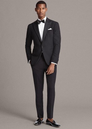 Garnitury Ralph Lauren Gregory Wool Peak-Lapel Tuxedo Męskie Czarne | IFTU1740