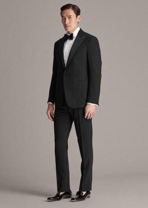 Garnitury Ralph Lauren Gregory Wool Peak-Lapel Tuxedo Męskie Czarne | BGOG5259