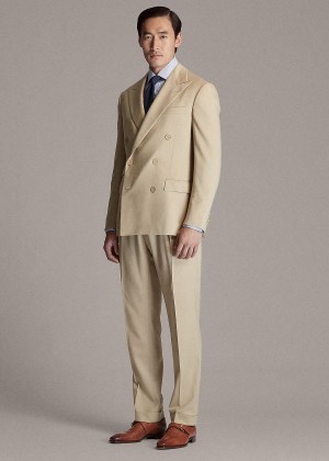 Garnitury Ralph Lauren Kent Handmade Gabardine Suit Męskie Brązowe | ZMOT3424