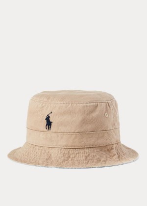 Gloves & Hats Ralph Lauren Cotton Chino Bucket Hat Męskie Khaki | MDZZ8499