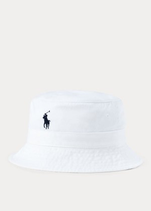 Gloves & Hats Ralph Lauren Cotton Chino Bucket Hat Męskie Białe | OWFU4466