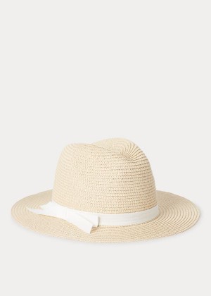 Gloves & Hats Ralph Lauren Raffia Sun Hat Damskie Białe Kremowe | ROBH8494