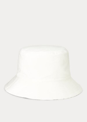 Gloves & Hats Ralph Lauren Reversible Rain Hat Damskie Białe Kremowe | EIBJ8583