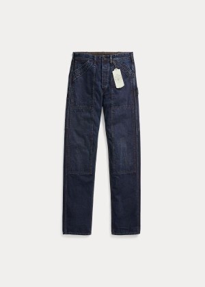 Jeansy Ralph Lauren Indigo Canvas Carpenter Pant Męskie Granatowe Niebieskie | WTXF7479