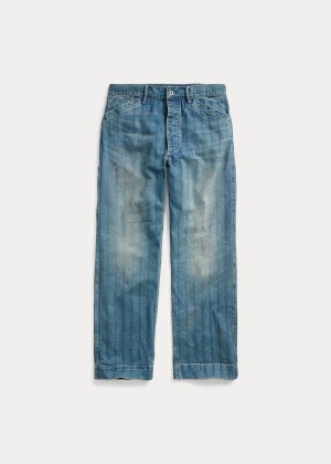 Jeansy Ralph Lauren Indigo Cotton Twill Work Pant Męskie Indygo | HKME7137