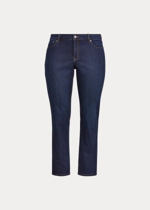 Jeansy Ralph Lauren Modern Straight Curvy Jean Damskie Jasny Królewski Niebieski Niebieskie | RCAX8748