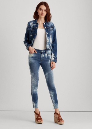 Jeansy Ralph Lauren Premier Skinny Ankle Jean Damskie Niebieskie Niebieskie | BNAA1532