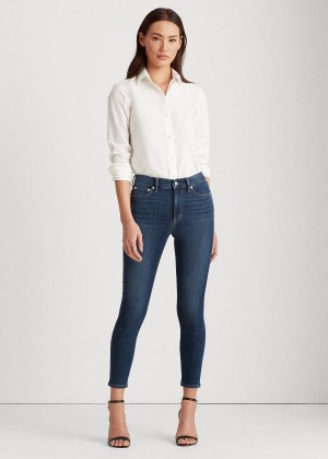 Jeansy Ralph Lauren Regal Skinny Ankle Jean Damskie Indygo Niebieskie | EKMZ1229