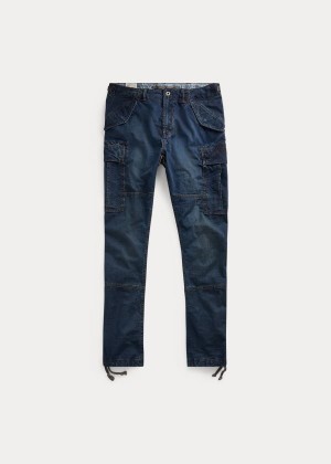 Jeansy Ralph Lauren Slim Fit Denim Cargo Pant Męskie Ciemny Niebieskie | MGJI7477