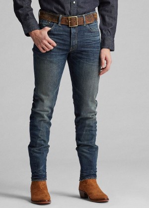 Jeansy Ralph Lauren Slim Narrow Fit Stretch Jean Męskie Niebieskie Niebieskie | FVAC5986