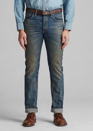 Jeansy Ralph Lauren Slim Narrow Selvedge Jean Męskie Niebieskie Niebieskie | OMIA4789