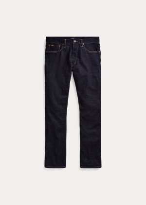 Jeansy Ralph Lauren Slim Straight Selvedge Jean Męskie Granatowe Niebieskie | RRBX4489