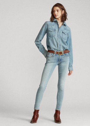 Jeansy Ralph Lauren Tompkins Skinny Jean Damskie Głęboka Indygo | AUXZ8515