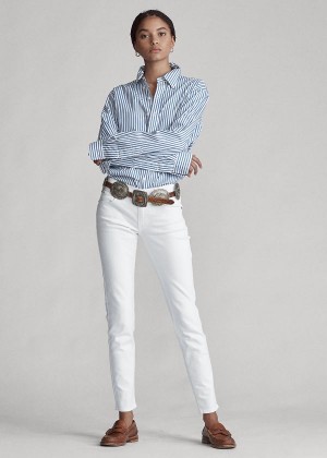 Jeansy Ralph Lauren Tompkins Skinny Jean Damskie Białe | HEGM5240