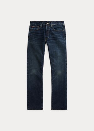 Jeansy Ralph Lauren Varick Slim Straight Jean Męskie Granatowe Niebieskie | CVXZ7789