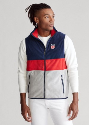 Kamizelka Ralph Lauren Polo Shield Fleece Vest Męskie Szare Kolorowe | DFCH3175