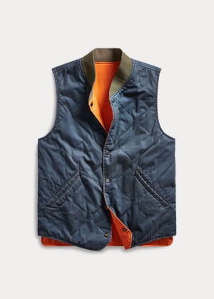 Kamizelka Ralph Lauren Reversible Cotton Twill Vest Męskie Pomarańczowe | IXCH9471