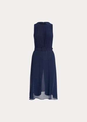 Kombinezony Długi Ralph Lauren Jersey Sleeveless Jumpsuit Damskie Granatowe | WWGK2176