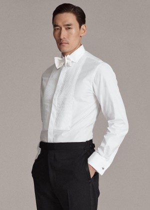 Koszule Ralph Lauren Bond Pleated Tuxedo Shirt Męskie Białe | XJEP1425