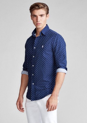 Koszule Ralph Lauren Classic Fit Anchor-Print Shirt Męskie Granatowe Kolorowe | ZOTL2420