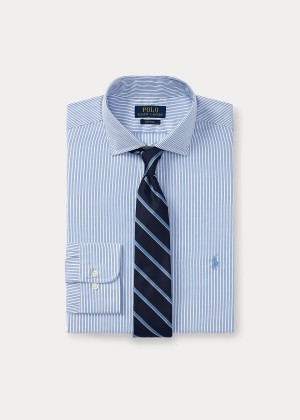 Koszule Ralph Lauren Classic Fit Easy-Care Shirt Męskie Białe Niebieskie | VQUM1321