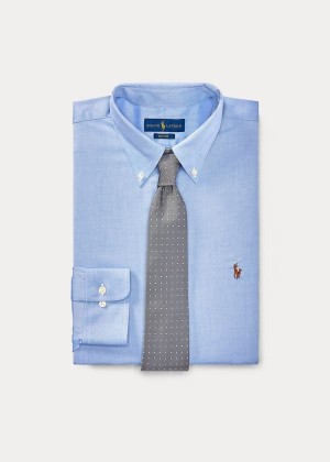 Koszule Ralph Lauren Classic Fit Easy-Care Shirt Męskie Niebieskie Białe | YNSF6188