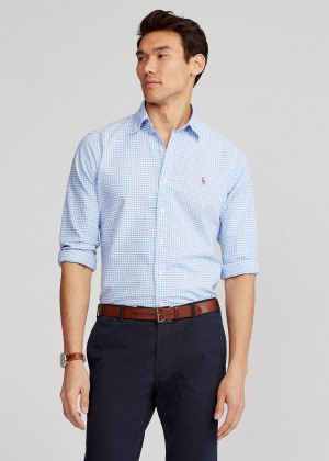 Koszule Ralph Lauren Classic Fit Gingham Shirt Męskie Głęboka Niebieskie Białe | SNYI7851