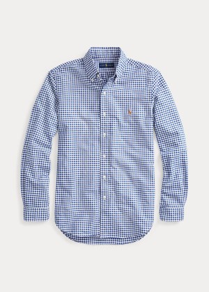 Koszule Ralph Lauren Classic Fit Gingham Shirt Męskie Niebieskie Białe | AVGG7148