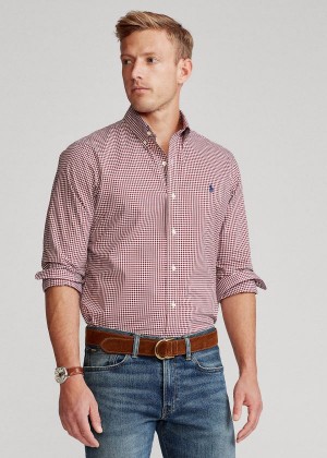 Koszule Ralph Lauren Classic Fit Gingham Shirt Męskie Bordowe Białe | FOIL2988