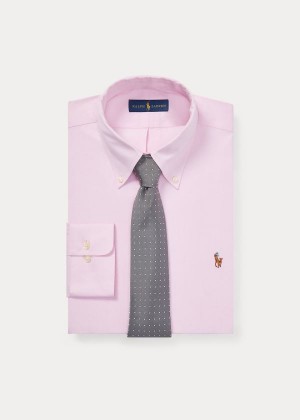 Koszule Ralph Lauren Classic Fit Oxford Shirt Męskie Różowe Białe | RAFB7799