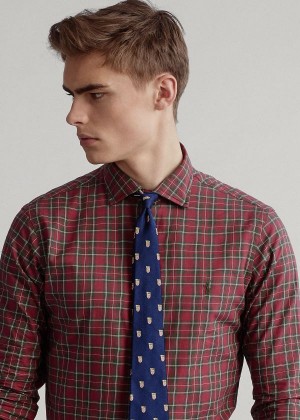 Koszule Ralph Lauren Classic Fit Plaid Twill Shirt Męskie Czerwone Brązowe Kolorowe | HWLK1577