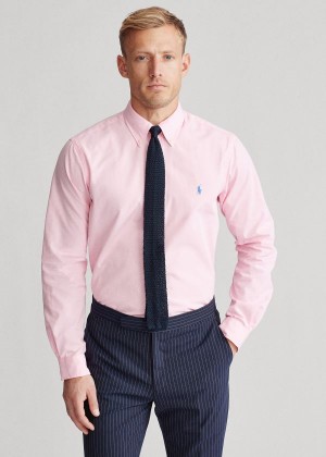 Koszule Ralph Lauren Classic Fit Poplin Shirt Męskie Różowe | XDEA8004