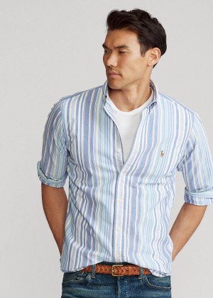 Koszule Ralph Lauren Classic Fit Striped Shirt Męskie Kolorowe | TUCR9335