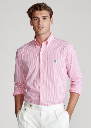 Koszule Ralph Lauren Classic Fit Striped Shirt Męskie Różowe Białe | ZEHD5335