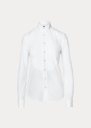 Koszule Ralph Lauren Cotton Broadcloth Tuxedo Shirt Damskie Białe | NLNK9406