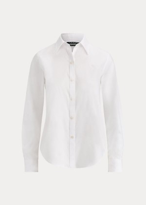 Koszule Ralph Lauren Cotton Poplin Shirt Damskie Białe | KZMB6791