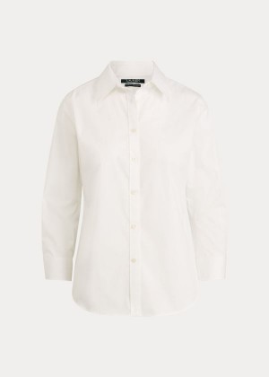 Koszule Ralph Lauren Embroidered Button-Down Shirt Damskie Białe | XBDF7765